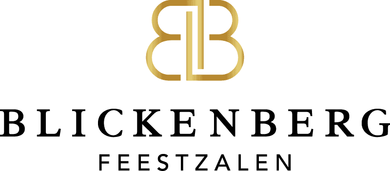 Het logo van Feestzalen Blickenberg.
